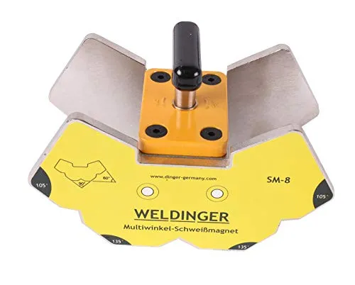WELDINGER SM-8 Multiwinkel-Schweißmagnet mit Drehschalter - Der WELDINGER SM-8 ist ein schaltbarer Multiwinkel-Schweißmagnet mit 120 kg Haftkraft. Ideal für präzise Vorbereitungsarbeiten in sieben Winkeln, bietet er Sicherheit und Flexibilität beim Schweißen.
