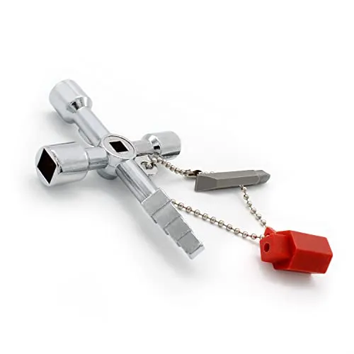 AMONENZ Vierkantschlüssel, 4 Wege Multifunktionale Dreikantschlüssel, Kant Schlüssel, Absperrsysteme Schaltschrankschlüssel, für Wasser, Stromzähler, Heizkörper, Gaszähler, Aufzüge