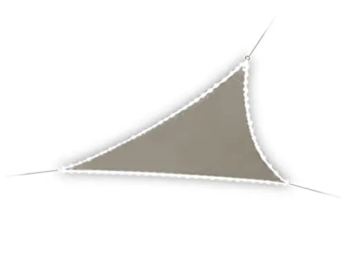 Perel Sonnensegel mit 107 LEDs, wasserabweisend, 3.6 x 3.6 m - Sonnenschutz mit 107 LEDs für stimmungsvolle Abende im Garten oder auf der Terrasse. Wasserabweisend und UV-beständig, ideal für entspannte Stunden im Freien.