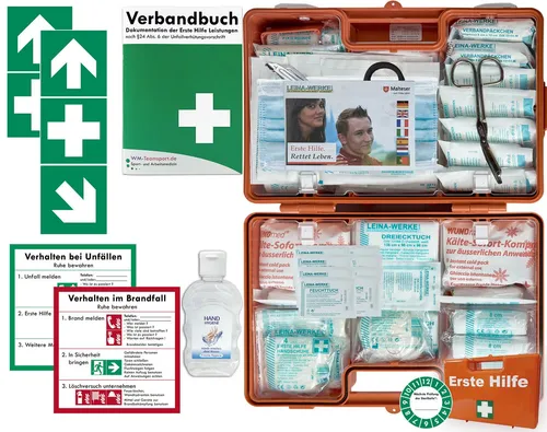 WM-Teamsport Erste-Hilfe-Koffer DIN 13169 mit Hygiene-Gel - Erste-Hilfe-Koffer nach DIN 13169, ideal für Betrieb und Haushalt. Inklusive Hygiene-Gel und praktischer Prüfplakette für schnellen Überblick über Verfalldaten. Robust, mobil und bestens ausgestattet.