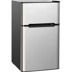 COSTWAY Kühlschrank EP22672DE, 86 cm hoch, silberner Kühlschrank mit wechselbarem Türanschlag
