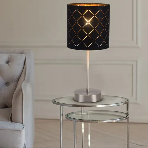 Tischleuchte Tischlampe LED Wohnzimmerlampe orientalisch schwarz gold Höhe 35 cm