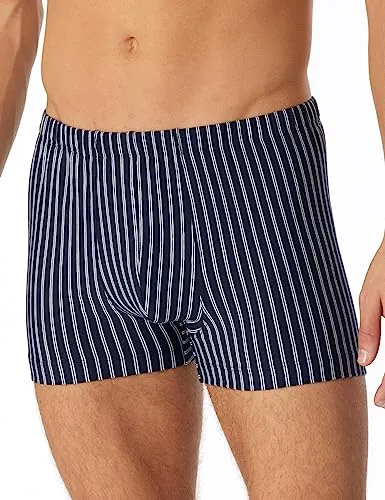Schiesser Herren Short Für Männer Weich Und Bequem Ohne Gummibund Bio Baumwolle - Cotton Casual Unterwäsche, Dunkelblau_180499, XXL EU