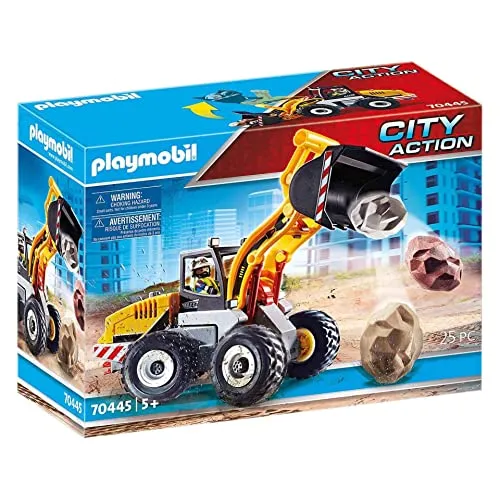 PLAYMOBIL City Action 70445 - Radlader mit beweglichem Löffel, detailgetreues Spielset für Kinder ab 5 Jahren, robust und leicht zu reinigen