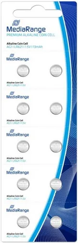 MediaRange Premium Alkaline Knopfzellen AG1 LR621 1.5V - 10er Pack, hohe Kapazität und umweltfreundlich ohne Cadmium und Quecksilber