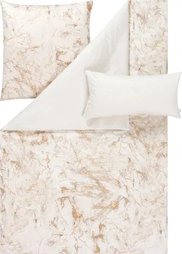 Estella Bettwäsche Atelier, 155x220 cm, hautfreundlich - Bettwäsche aus weichem Textil in Natur mit grafischem Design. Atmungsaktiv und pflegeleicht für erholsamen Schlaf.