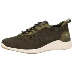 MUSTANG Herren 4132-309 Sneaker - Oliv, Größe 43 EU - Herren-Sneaker mit flachem Absatz, ungefüttertem Innenmaterial und stylischem Textil-Obermaterial für hohen Tragekomfort.