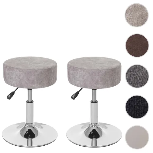 HWC-C22 2er-Set Drehhocker, höhenverstellbar in Vintage Grau - Hocker im modernen Design, um 360° drehbar und stufenlos höhenverstellbar. Ideal für jeden Raum und überzeugt durch hochwertige Verarbeitung und rutschsicheren Boden.