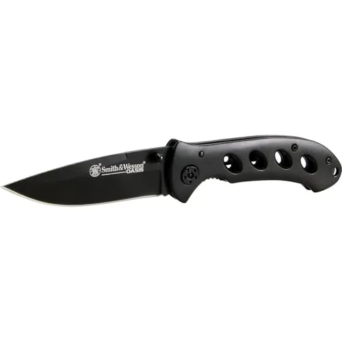Smith & Wesson Oasis, Black Titanium Coated Handle & Blade, Plain