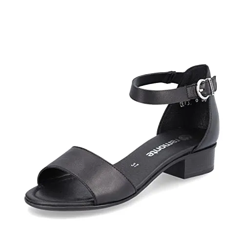 Remonte Damen Klassische Sandalen D0P50, Frauen Sandalen,offene,Schuhe,Strandschuhe,Sandaletten,bequem,Sommerschuhe,schwarz,39 EU / 6 UK