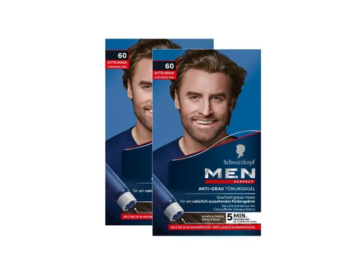 MEN PERFECT Tönungs-Gel 60 Mittelbraun, 2x 80 ML
