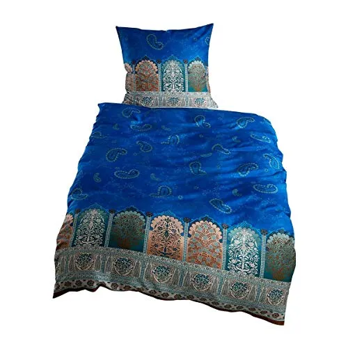 Bassetti Bettwäsche Delhi B7, Mako Satin, 3-teilig blau von Bassetti