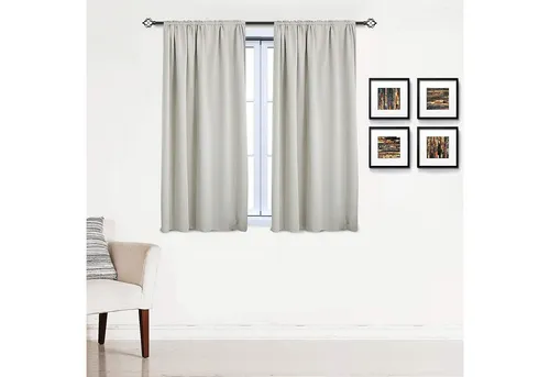 WOLTU 2er Set Verdunklungsvorhang 135x175 cm Creme - Schiebevorhänge aus 100% Polyester, blickdicht und wärmedämmend, ideal für Wohnzimmer und Kinderzimmer, blockiert bis zu 90% des Sonnenlichts.