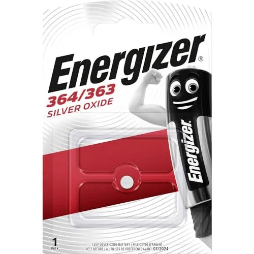 Energizer Uhren-Knopfzelle 364 - 1,55 V, Silberoxid, langlebig und zuverlässig für Uhren und kleine Geräte