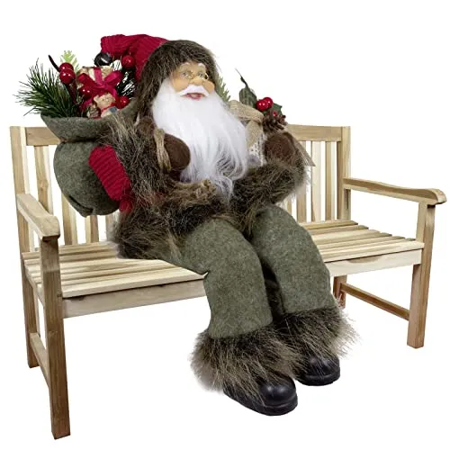 Christmas Paradise Sitzender Weihnachtsmann 30cm Deko-Figur Kantenhocker (Modell Viktor)