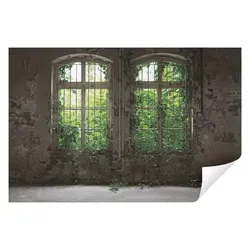 Wallarena Fototapete Fenster Pflanzen Loft Wald Natur Vlies Tapete Wohnzimmer Schlafzimmer, Glatt, Barock, 3d-Optik, 3D Effekt, Tapete inklusive Kleister Vliestapete Motivtapete Wandtapete 2.54 m x 1.84 m