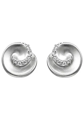 JOBO Paar Ohrstecker, 925 Silber mit 12 Zirkonia