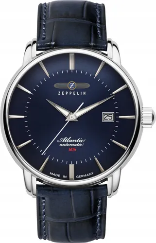 ZEPPELIN Automatikuhr Atlantic Automatic 60h 8460-3 - Hochwertige Herrenuhr mit 60 Stunden Gangreserve, leuchtenden Zeigern und elegantem dunkelblauen Zifferblatt. Made in Germany, ideal für stilbewusste Träger.