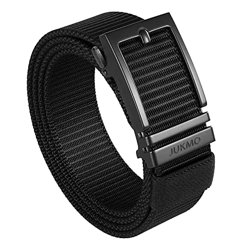 JUKMO Automatik Gürtel Herren – Nylon Taktischer Ratschen Gürtel (Schwarz, M für Taille 38-41 Zoll)