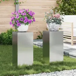 vidaXL Outdoor-Pflanzensäulen 2 Stk. aus verzinktem Stahl - Lampen für den Außenbereich, wetterfest und stilvoll, ideal für Gärten und Terrassen, um deine Pflanzen perfekt in Szene zu setzen.