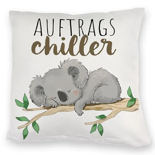 speecheese Schlafender Koala Kuschelkissen mit Spruch Auftragschiller EIN bequemes DekoKuschelkissen für das Sofa lustiges Motiv Teenager Kuscheliger Bär Kuschelkissen bezug Bedruckt Inlay