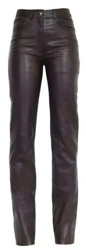RICANO 9809 Damen Lederhose - Slim Fit aus echtem Lammleder (Braun, M) - Vielseitige Damen Lederhose im 5-Pocket Stil aus hochwertigem Lammnappa. Eleganter Schnitt, ultraleicht und bequem, ideal für jede Jahreszeit. Perfekt für stilbewusste Frauen!