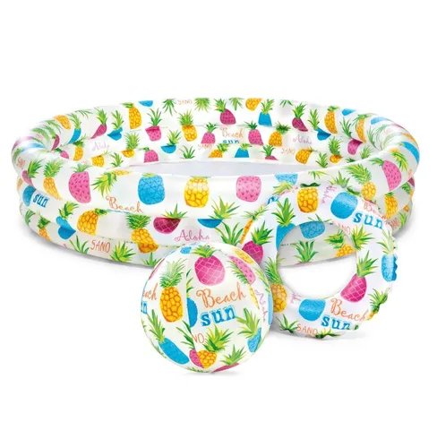 Produktbild Zestaw 3w1 basen dmuchany, piłka i kółko 132x28 cm INTEX 59469 ana 6941057454696