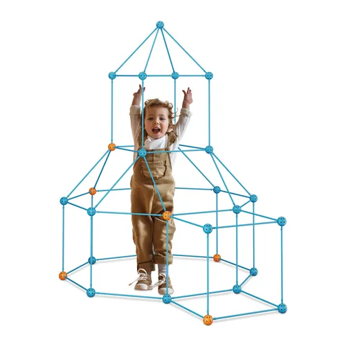 Konstruktionsspielzeug Höhle bauen für Kinder - Zelt für kreative Budenbau-Spaß, fördert die Fantasie und Motorik der Kinder, ideal für drinnen und draußen.