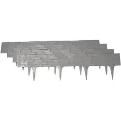 Beeteinfassung in Stein-Optik, hellgrau, 3,20 m - Flexibles Design für kreative Gartenabgrenzungen. Diese wetterbeständige Palisade aus 100% recyceltem Material erlaubt individuelle Gestaltung mit Bögen und Kurven. Ideal für Blumenbeete und Gartengestaltung.