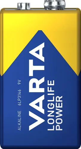 VARTA 9V-Blockbatterie LONGLIFE, Power – Zuverlässige Energie für Ihre Geräte - Einweg-Batterien: 9 V Blockbatterie mit 550 mAh, ideal für langlebige Anwendungen und zuverlässige Leistung.