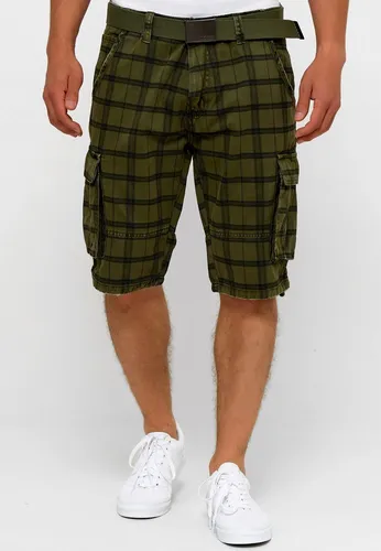 Indicode Herren Blixt Cargo Shorts – Camouflage mit Gürtel und 6 Taschen - Stylische Cargo Shorts aus 100% Baumwolle mit praktischem Gürtel und vielen Taschen. Ideal für lässige Outfits und den Alltag. Hochwertige Verarbeitung und modernes Design sorgen für Komfort und Funktionalität.