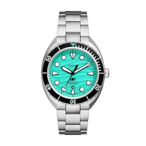 Fossil Herren Analog Quarz Uhr FS6066 - Armbanduhren für Herren mit 200 m Wasserdichtigkeit, ideal für Wassersport und mit stilvollem Edelstahlarmband.