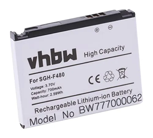 vhbw Akku Ersatz für Samsung AB553446CU, AB553446CE für Handy Smartphone Telefon (700 mAh, 3,7 V, Li-Ion)