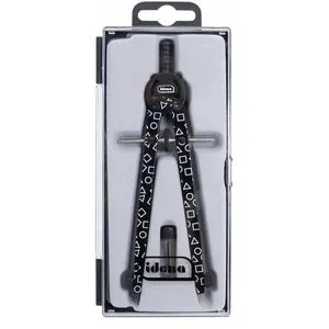 Idena Zirkel 20166, Style Geometric, 2-teilig, Schnellverstellzirkel, schwarz