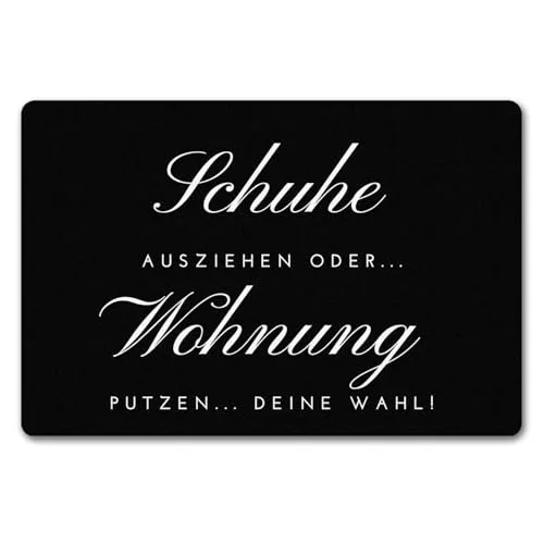 Speecheese Schuhe Ausziehen Fußmatte 40x60 cm ohne Rand - Praktische Fußmatte mit humorvollem Spruch für den Eingangsbereich. Hält Schmutz draußen und sorgt für einen einladenden Empfang. Perfekt als originelles Geschenk für saubere Wohnungen!