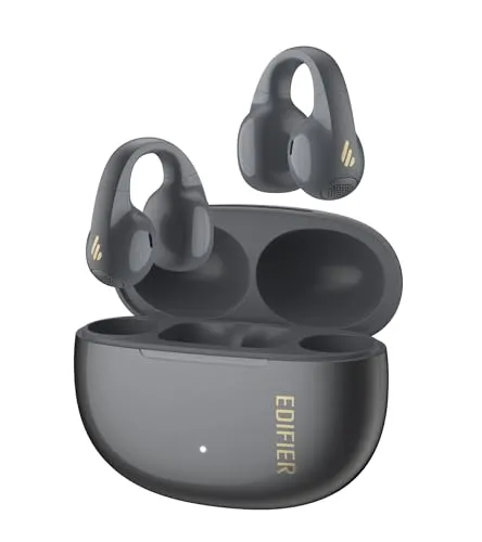 Edifier R1 Open-Ear True Wireless Earbuds, Bluetooth 5.4 Clip-On Kopfhörer, AI Clear Calls, Links/Rechts Austauschbar, 28 Std. AKKU, Schnellladung, Multipoint-Verbindung, App-Steuerung, IP56, Grau