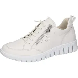 Waldläufer Damen Low Sneaker Birdy 916003 169 Weiß - Schnürer mit herausnehmbarem Fußbett und Massage-Effekt, ideal für breitere Füße (Weite H) und hohen Tragekomfort im Alltag.