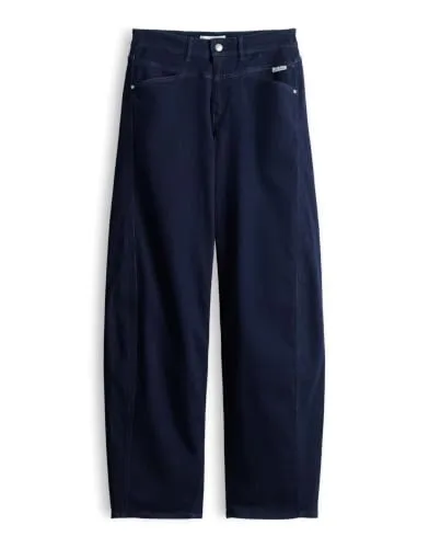 OPUS PANTS Damen Barrel | MENI Coupe Relaxed Barrel Jeans aus Dry Indigo® Low Rise Blue Rinse, 44 L28