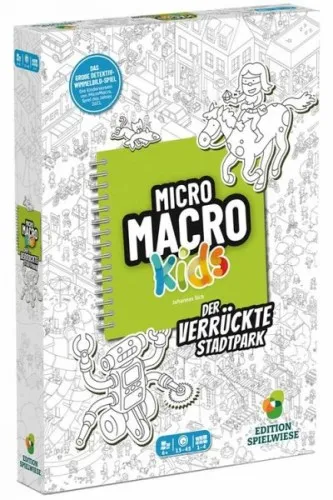 MicroMacro Kids: Der verrückte Stadtpark – Familienspiel für Junge Detektive - Gesellschaftsspiel für 1–4 Spieler ab 6 Jahren, fördert Teamarbeit und Kreativität beim Lösen spannender Wimmelbild-Rätsel.