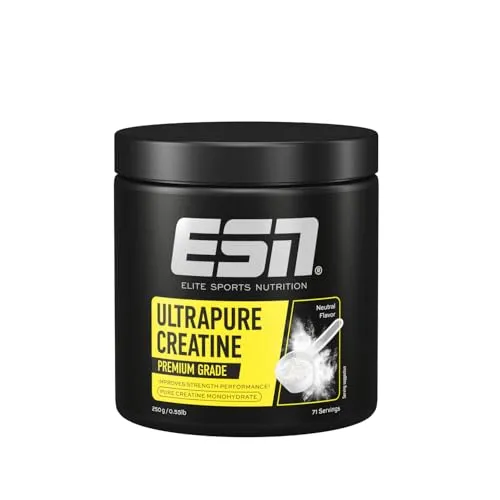 ESN Ultrapure Creatine Monohydrate - 250 g, mikrofein & vegan - Aminosäure Kreatin, 71 Portionen mit optimaler Löslichkeit, ideal für Veganer und perfekt kombinierbar mit Proteinpulver.