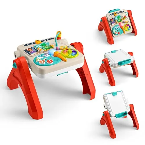 Fisher-Price Lernspaß-Spielzeug für Babys und Kleinkinder - Rasseln & Greiflinge – 4-in-1 Spieltisch und Staffelei mit über 135 Liedern, fördert spielerisch Farben, Zahlen und motorische Fähigkeiten.