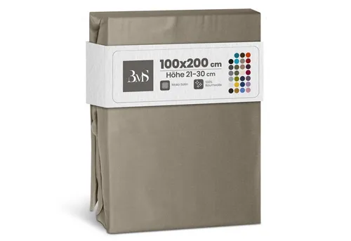 BETTWAESCHE-MIT-STIL Spannbettlaken Mako Satin Spannbettlaken, Matratzenhöhe 21-30 cm, Mako-Satin, Gummizug: rundum, (1 Stück)