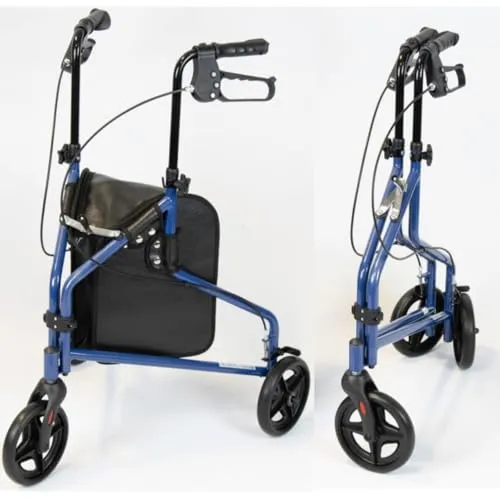 NRS 3 WHEEL STEEL ROLLATOR BLUE