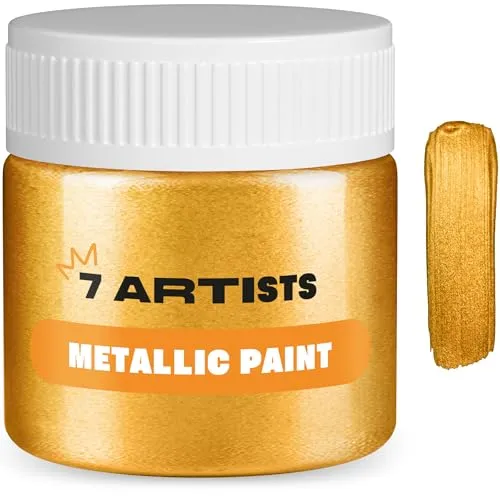 Acrylfarbe Rotgold Metallic 50 ml – Professionelle Gold Acrylfarbe mit Glitzer Effekt für Basteln & Malen | Goldfarbe für Holz, Leinwand, Ton & Stein | Acrylfarben Metallic Einzeln