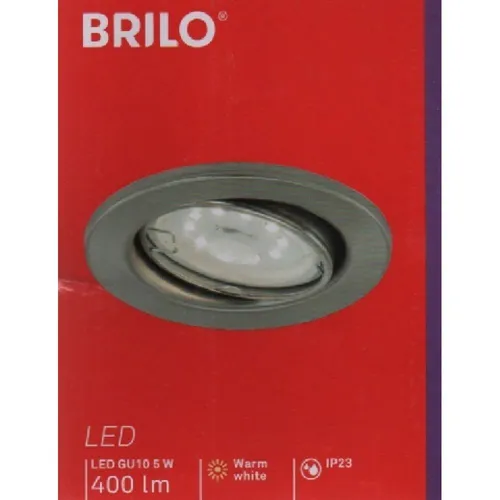 Briloner LED Einbauleuchten Matt-Nickel 400 Lumen 5,0 Watt Warmweiß IP23