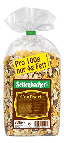 Seitenbacher Müsli Confiserie I Niedriger Fettgehalt ( nur 4%) I Schokolade I Vollkorn I (1x 750g)