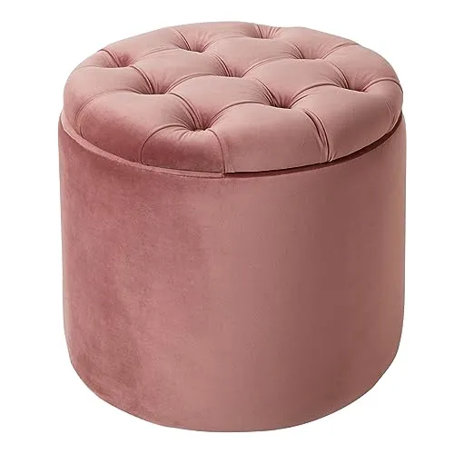 Riess-Ambiente Hocker MODERN BAROCK 50cm altrosa - Sitzhocker im eleganten Samt-Design mit integriertem Stauraum, ideal für stilvolle Wohnräume und maximale Flexibilität.