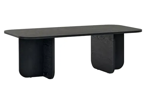 Moderne Couchtisch aus Melamin, Schwarz - Stylischer Couchtisch mit den Maßen 120 x 60 x 41 cm, aus hochwertiger melaminbeschichteter Spanplatte. Ideal für Ihr Wohnzimmer, bietet er eine elegante Ablagefläche.