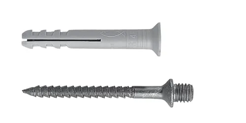 fischer Nageldübel N 6x40/10 S M6 50 Stück-Art-Nr. 50398, grau, 6 x 40 mm