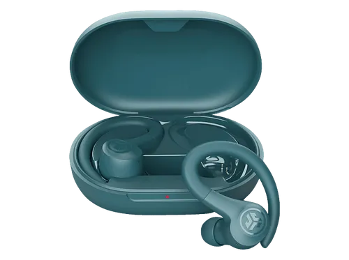 JLab Go Air Sport - Kabellose In Ear Sportkopfhörer - Kopfhörer mit 32+ Stunden Akkulaufzeit, schweißresistent und ideal für intensives Training. Ergonomische Ohrbügel sorgen für sicheren Halt beim Joggen und im Fitnessstudio.